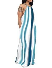 Vestido de verano para mujer con tirantes de espagueti y bolsillos