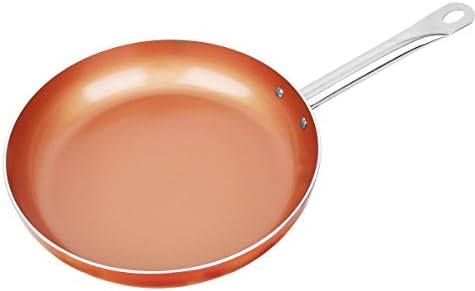 Copper Induction Fry Pan With Ceramic Non-Stick Coating 12 Inch Skillet Oven Safe Dishwasher Safe Chef Cookware