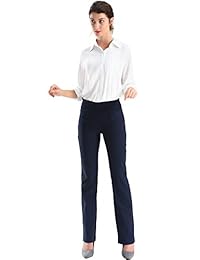 BodiLove Facilidad para las damaes en pantalones elásticos de corte de bota con ajuste cómodo
