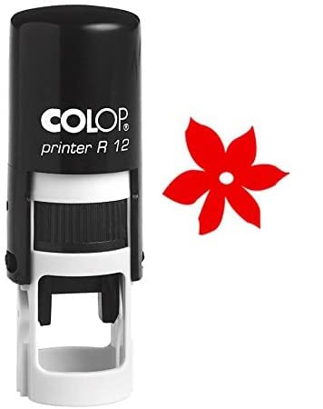 Printtoo Flower Design Self Inking Mini Rubber Stamp Colop Round Decorative Teachers Stamps 12mm