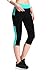 Neonysweets Womens Yoga Capri Tights Running Fitness Pants Leggings Black Aqua M