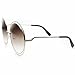 zeroUV Women's Oversized Full Metal Wire Frame Glamour Round Sunglasses (Silver Lavender)