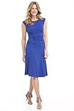 Rekucci Women's Slimming Pull on Fit and Flare Tummy Control Dress w/ Cap Sleeves