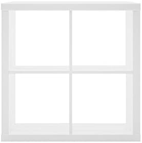 Furniture 247 2-Tier 4-Cube Shelving Unit, 79 x 39 x 78cm, White