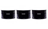 ultravioLeaf 50 ml (1.7 fl oz - Eighth Oz) Cosmetic Style Travel Size Black Ultraviolet Glass Screw Top Jar | Airtight Stash Container 3-Pack