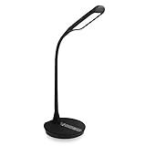 [Upgraded] TROND® Halo 11W LED Desk Lamp with USB Charging Port (Premium Diffusion Film, 3 Lighting Modes, 5-Level Dimmable, 30-Minute Timer, Flexible Gooseneck, Glare-Free, Matte Black)