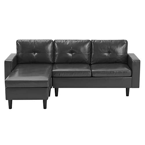 Esright Faux Leather Sectional Sofa Sectional Sofa Couch for Living