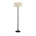 Serena D'italia Tiffany Style White Contemporary Floor Lamp, Diamond Pattern Stained Glass Lamp with Jewels, Standing Lamp, Double Pull Chain (White)