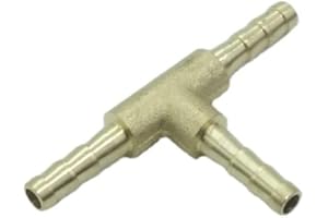 CDQBWKJGFJ 3 Pcs Brass Hose Barb Tee 1/8" x 1/8" x 1/8" Barbed T Fitting 3 Ways Air Hose Union Fitting