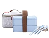 ArderLive Japanese Bento Box, Stackable Wheat Straw