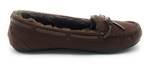 Women Warm Winter Comfortable Classic Fur Lining Moccasin Slip on Flat Shoes