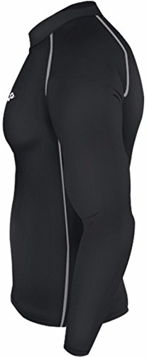 New 021 Winter Warm Skin Tight Compression Baselayer T Shirt Top Mens Black (L) - Thumbnail 2