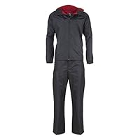 Swiss Alps Mens Ripstop Water-Resistant 2 Piece Rain Suit Black XL