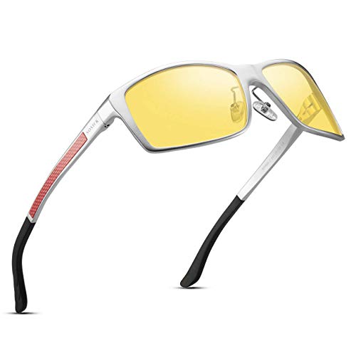 Soxick Night Driving Glasses, HD Vision Yellow Lens Polarized Anti Glare Fashion Sunglasses Men & Women