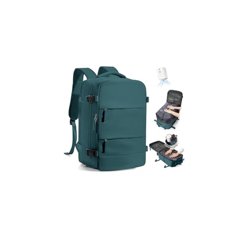 SZLX Vacuum Backpack Travel Bag with Pump, New Ryanair Cabin Size Bag 40x30x20 Backpack Wizz air, Large Travel Backpack Women Men Carry On Casual Daypack Fit 14 Inch Laptop with Shoes Compartment