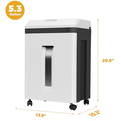 QUIETLEMON 150-Sheet Paper Shredder Heavy Duty, Micro Cut and CDs/Cards, P5 Ultra Security, 60 Min Non Stop Shredder for Home Office, 5.3 Gallon Bin with Wheels, <60 dB (OL289)