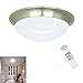 DLLT 24W Dimmable LED Disk Light, Flush Mount Ceiling Light Fixture, Remote Control Surface Mounted Downlight, Brightness Adjustable Round Ceiling Lighting for Bedroom Kitchen Bathroom 11inch