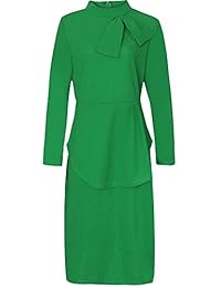 Lexiart Vestido de talla grande para dama, sexy, suelto, elástico, casual, con lazo