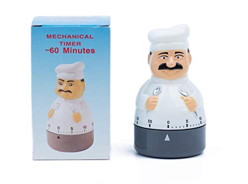 Jayron kitchen timer cooking timer count down timer mechanical timer 60 minutes count down timer chef shaped - Thumbnail 4