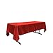 LA Linen Polyester Poplin Washable Rectangular Tablecloth, Stain and Wrinkle Resistant Table Cover 60x120, Fabric Table Cloth for Dinning, Kitchen, Party, Holiday 60 by 120-Inch, Red