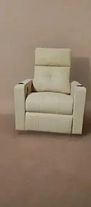Home Theatre Recliner Chair, Cream Upholstery