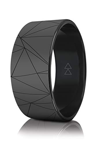 YOGA DESIGN LAB | The Yoga Wheel | Eco Printed, Extra Strength, Padded, Dharma Exercise Wheel | Designed in Bali | Enhance Your Postures and Stretch Deeper (Geo)