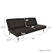 DHP Nola Futon Couch with Tufted Faux Leather Upholstery, Modern Style, Black Faux Leather
