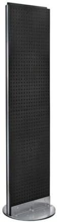 Styrene 2 Sided Pegboard Display in Black 16W x 60H Inches with Revolving Base