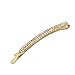 JETEHO 4 Pack Double Row Clear Sparkling Crystal Rhinestone Hair Barrettes Bobby Pins Clips Fashion Hair Clip Hair Accessories for Women (Gold)