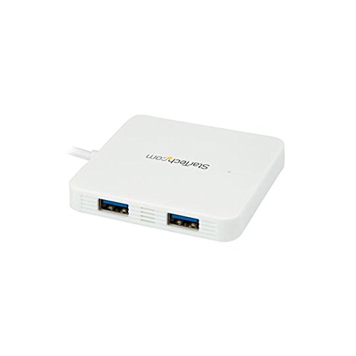 StarTech.com USB C Hub - Powered - White - 3 Port USB-C to USB-A (3x) and GbE RJ45 (1x) - USB to Ethernet - USB Port Expander