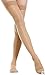 BriteLeafs Sheer Compression Stockings Thigh High 20-30 mmHg, Firm Support, Stay-Up Silicone Band, Closed Toe (Large, Beige)
