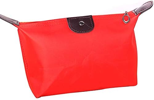 Korean Fashion Waterproof Nylon Women Makeup Cosmetic Bags Dust-Proof Travel Business Use Beauty Toiletry Bag Organizer - red