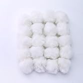 MIUPOO Craft Pom Pom Balls,Black Poms Costume Accessory, Pom pom Balls for Arts and DIY Creative Crafts Decorations,White,1.5 Inches,20 Pieces.