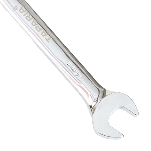 Taparia 14mm Gear Wrench Combination Spanner made of Chrome Vanadium Steel, Combination Ratchet Spanner, CrV Steel Mirror polish Finish, Anti Rust coating 2