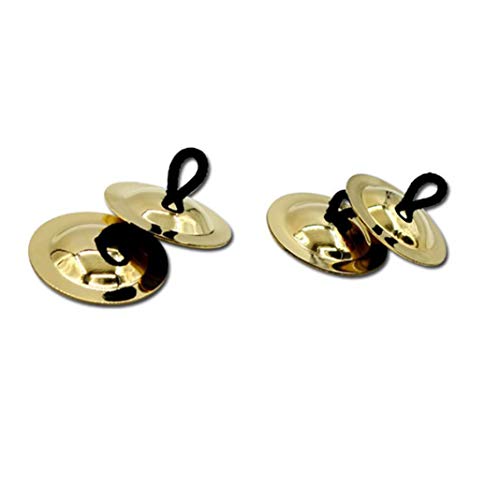 difcuyg5Ozw 1Pair Brass Finger Cymbals Portable Musical Percussion Instrument Lightweight Easy Play Kids Toy Dancing Props - 9cm - Thumbnail 3
