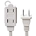 Amazon Basics 3-Foot 2-Prong Indoor Extension Cord Power Strip - Standard Plug - 13 Amps, 1625 Watts, 125 VAC - 2-Pack, White