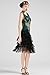 BABEYOND 1920s Vintage Peacock Sequined Dress Gatsby Fringed Flapper Dress Roaring 20s Party Dress