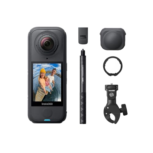 Insta360 X4 Air Motorrad-MultiView-Bundle – 165 g leichte 8K 360°-Kamera, Unsichtbarer Selfie-Stick, auswechselbare Linsen, Aufnehmen & dann ausrichte