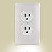 Aodigesa Outlet Wall Plate with LED Night Lights, Auto sensor light Outlet Cover,Night Light for Kids Children,Hallway,Bedroom,Kitchen,Stairs,Installs In Seconds,No Batteries or Wires (Duplex, White)