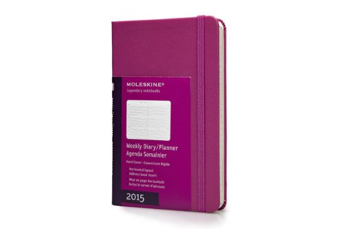 Moleskine 2015 Weekly Planner, Horizontal, 12 Month, Pocket, Magenta, Hard Cover (3.5 x 5.5) (Moleskine Diaries)