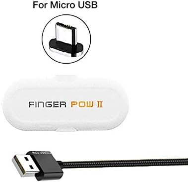 Flickering Convenience 1100mAh Finger Pow Mini Charging Power Bank Portable Emergency Fast Charging Pack Wireless Magnetic Mobile Power with Magnetic Absorption Data Cable for iOS Micro USB Type-c