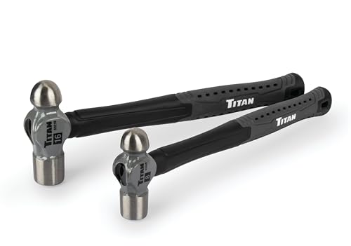 Titan 63302 2-Piece Ball Pein Hammer Set, Includes 8oz & 16oz Ball Peen, Forged…