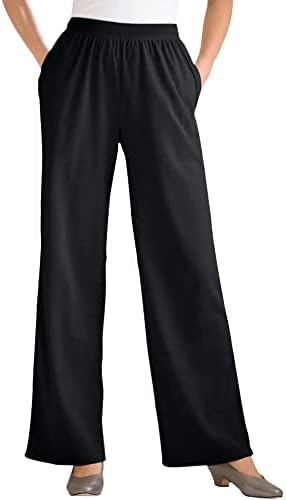 Woman Within Plus Size 7-Day Knit Straight Leg Pant Stretch