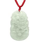 Dahlia Jadeite Grade A Jade Chinese Zodiac Amulet Adjustable Pendant Necklace