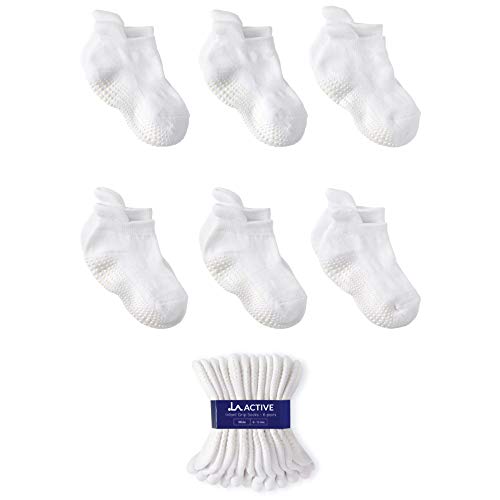 LA ACTIVE Non Slip Grip Ankle Boys and Girls Socks with Non Skid for Babies Toddlers and Kids Back to School, Ideal Gift for Mother's Day
