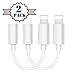 Lighting to 3.5mm Headphones/Earbuds Jack Adapter, [2 Pack] Cellphone Cable Earphones/Headsets Converter Support iOS 12/11-Upgraded Compatible with iPhone XS/XR/X/8/8 Plus/7/7 Plus/ipad/iPod