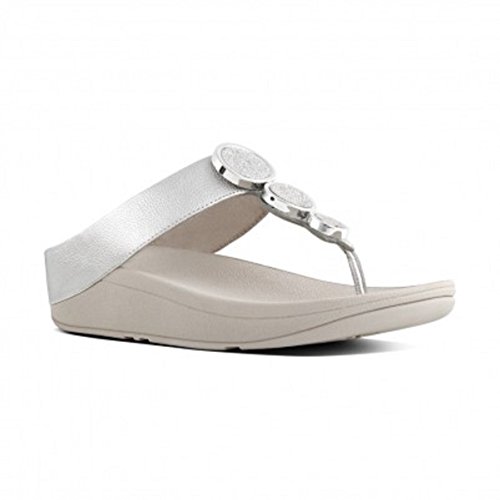 Fitflop trade; womens halo™ leather toe-thong sandals silver si…