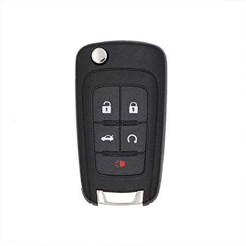 Keyless Remote 5 Button Flip Car Key Fob for Vehicles That Use FCC OHT01060512 Replacement for part numbers: 13504199, 20979468, 13574863, 13500221, 5912545 Fits 2010-2017 Buick Allure Encore Lacrosse