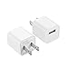 Allytech USB Wall Charger, [2 Pack] 5V/1A 1-Port Universal Rapid Speed USB Travel Wall Charger Adapter Compatible with for iPhone, iPad, Samsung, HTC, LG,iPod,Nokia, White