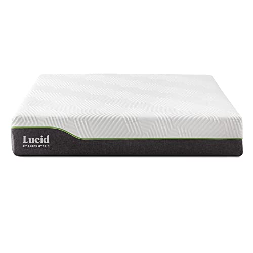Lucid 12 Inch Latex Hybrid Mattress Gel Memory Foam Responsive